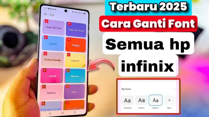 Cara ganti font di HP Infinix
