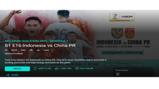Bisa Nonton dari HP, ini Link Streaming dan Jadwal Lengkap Indonesia vs China Malam Ini