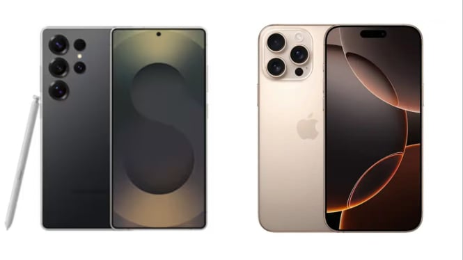 Samsung Galaxy S25 Ultra dan iPhone 16 Pro Max