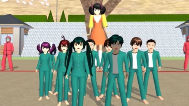 Bermain Squid Game di Sakura School Simulator