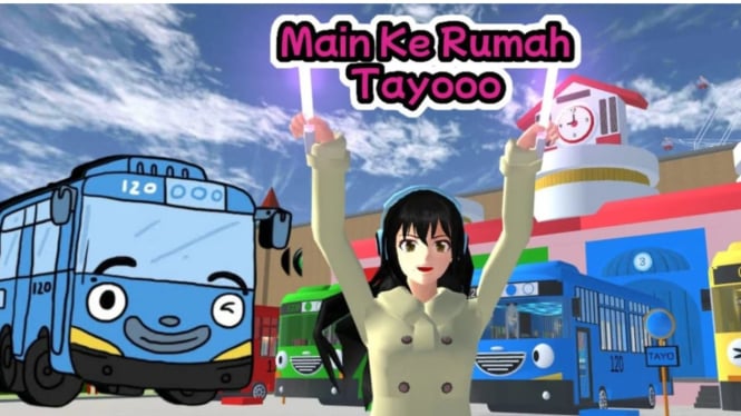 Cara Kunjungi Rumah Bus Tayo di Sakura School Simulator