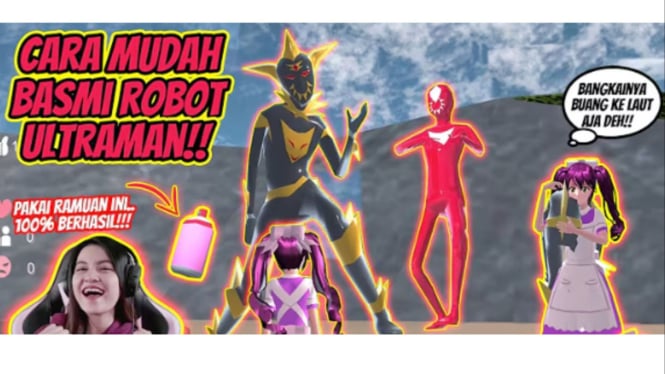 Markas Ultramen di Sakura School Simulator