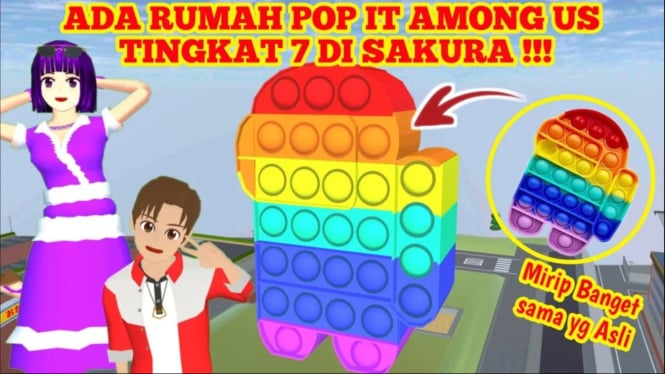 Rumah Pop It Unicorn di Sakura School Simulator