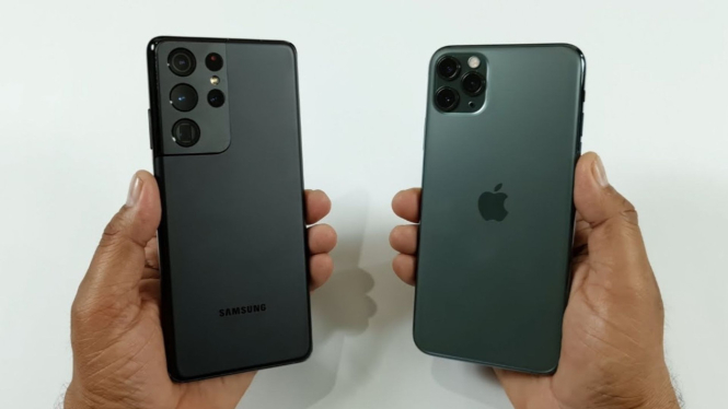 Samsung Galaxy S21 Ultra dan iPhone 11 Pro Max