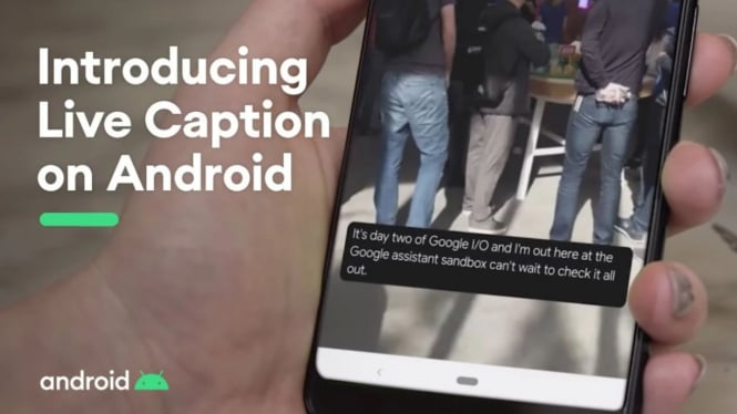 ilustrasi live caption di HP