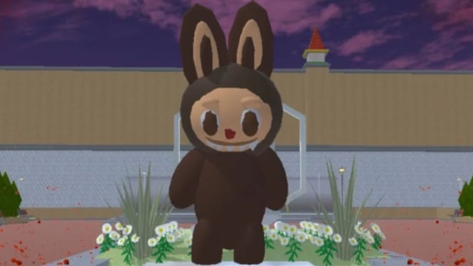Boneka Labubu di Sakura School Simulator