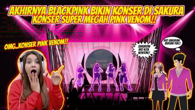 Nonton konsel BLACKPINK di Sakura School Simulator