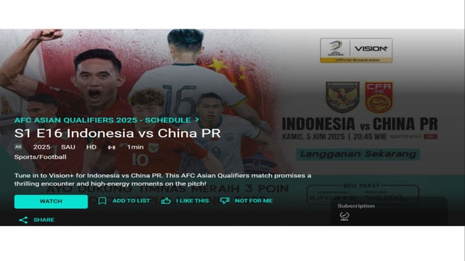 Link Streaming Indonesia vs China Malam Ini