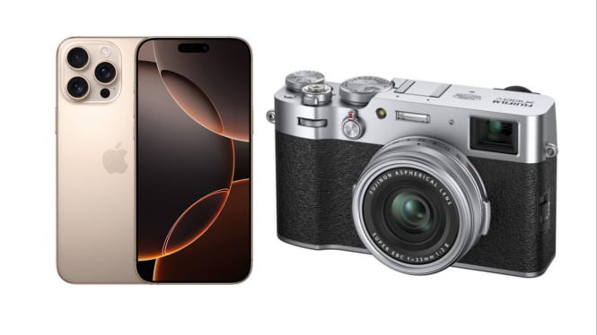 iPhone 16 Pro Max dan Kamera Mirrorless Fujifilm X100V