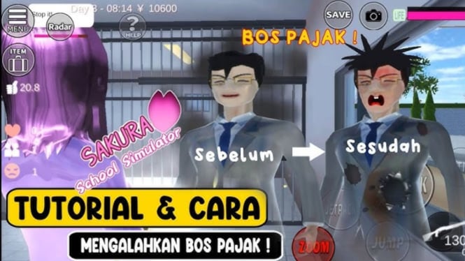 Cara Mengalahkan Boss Pajak di Sakura School Simulator