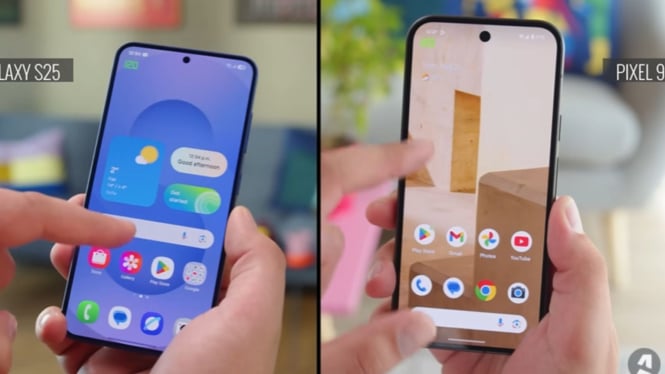 Perbandingan layar Galaxy S25 vs Pixel 9