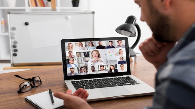 Ilustrasi zoom meeting