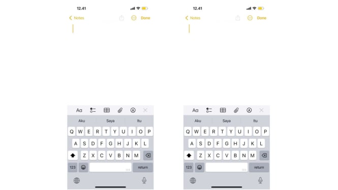 Ilustrasi keyboard HP/keyboard iPhone/notes