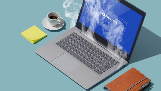 Ilustrasi laptop panas