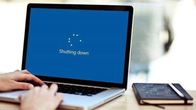 Ilustrasi shutdown laptop