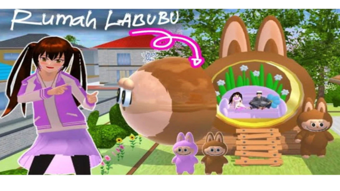 Rumah Labubu di Sakura School Simulator