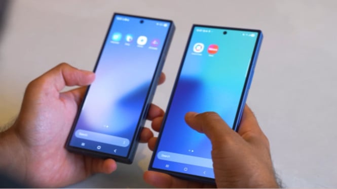 Layar Galaxy Z Fold6 dan Galaxy Z Fold7