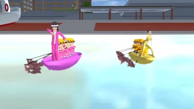 Lomba Pacu Jalur di Sakura School Simulator