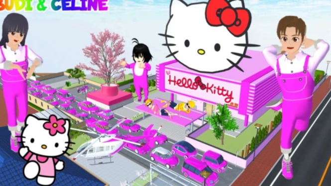 Istana Hello Kitty di Sakura School Simulator