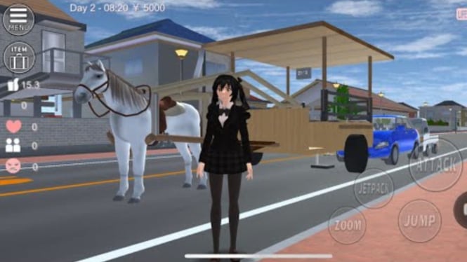 Cara Mengendarai Delman di Sakura School Simulator