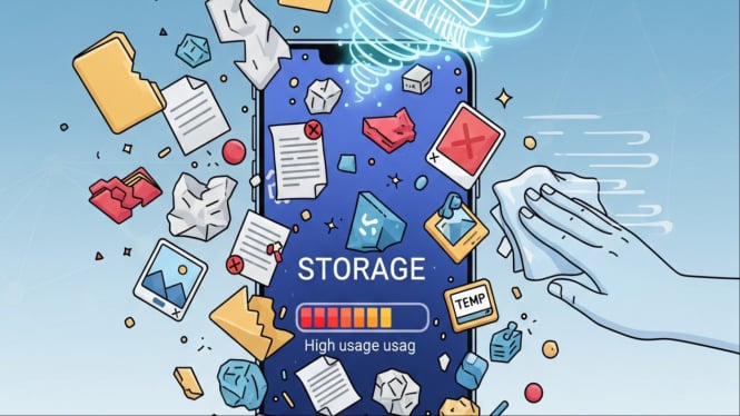 Ilustrasi Atasi Memori HP Android Penuh