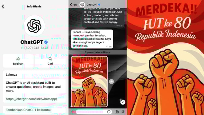 Cara Bikin Gambar AI Tema Kemerdekaan Langsung di WhatsApp