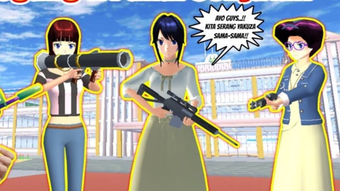 Cara Menembak di Sakura School Simulator