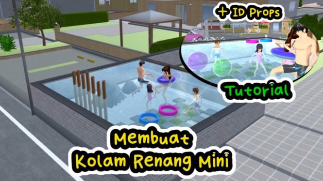Bikin Kolam Renang Mini Keren di Sakura School Simulator