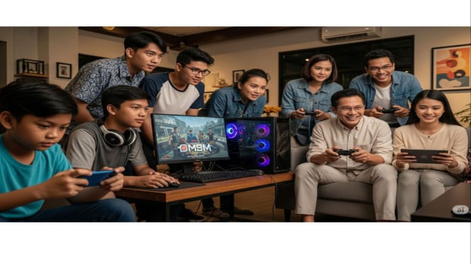 Ilustrasi bermain game