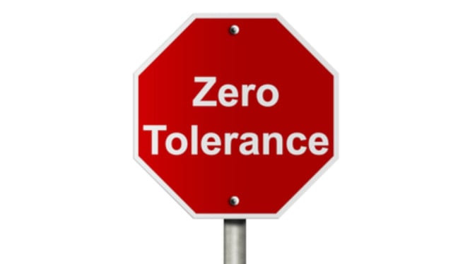 Ilustrasi zero tolerance.