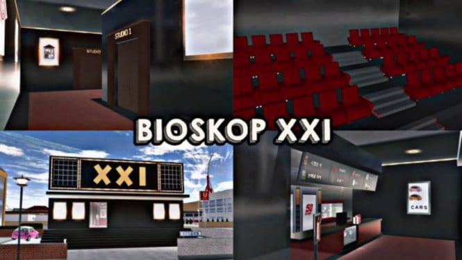 Bioskop XXI di Sakura School Simulator