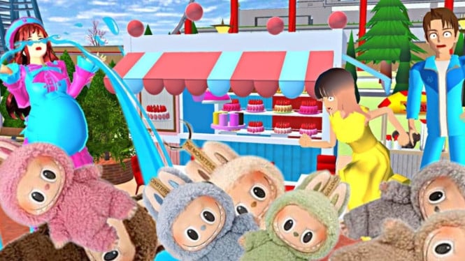 Boneka Labubu di Sakura School Simulator