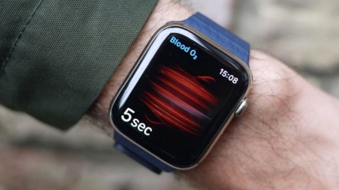 Pengukuran saturasi oksigen dalam darah Apple Watch
