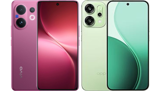 vivo V60 (kiri) OPPO Reno14 (kanan)