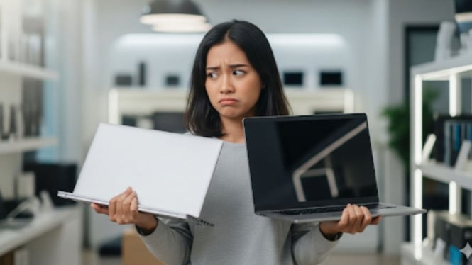 Ilustrasi memilih laptop