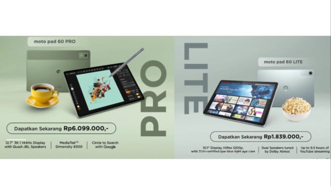 Bedanya Motorola Moto Pad 60 Lite dan Moto Pad 60 Pro