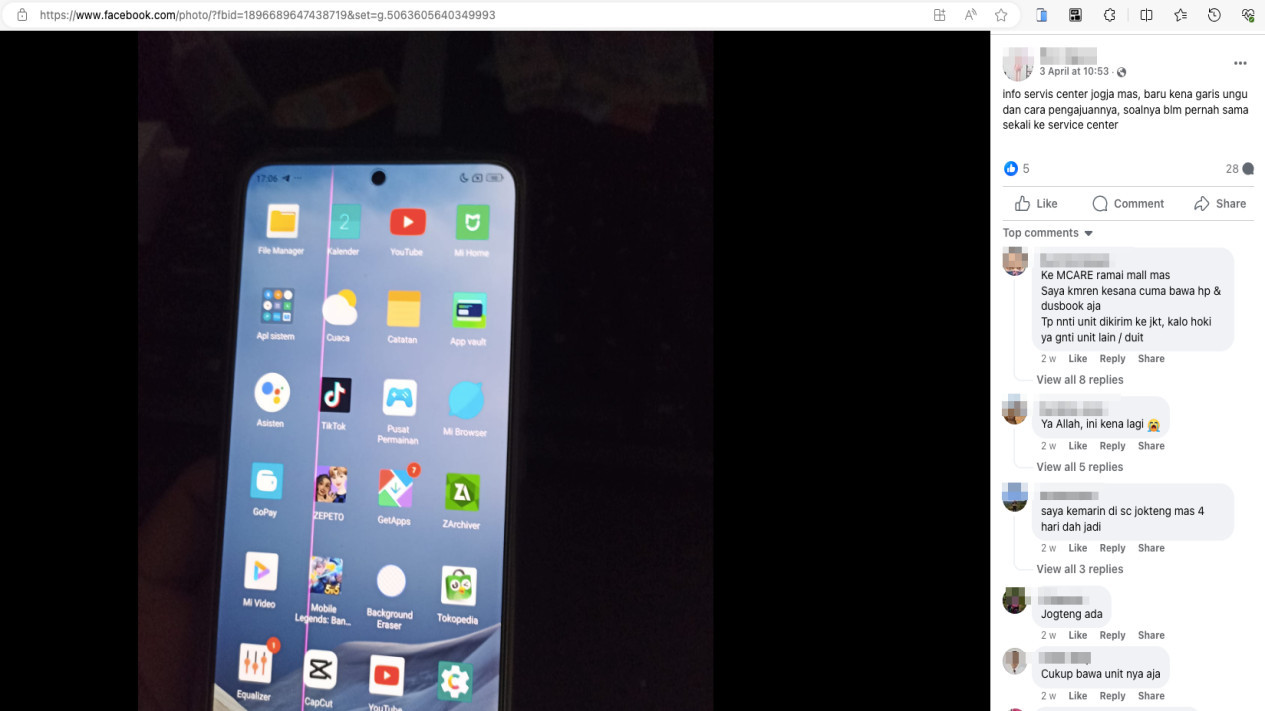 Xiaomi 12T layar garis # Facebook Group Xiaomi 12T Indonesia