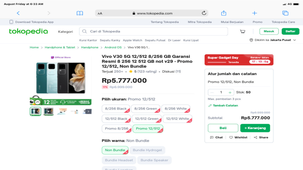 Harga V30 # Istimewa