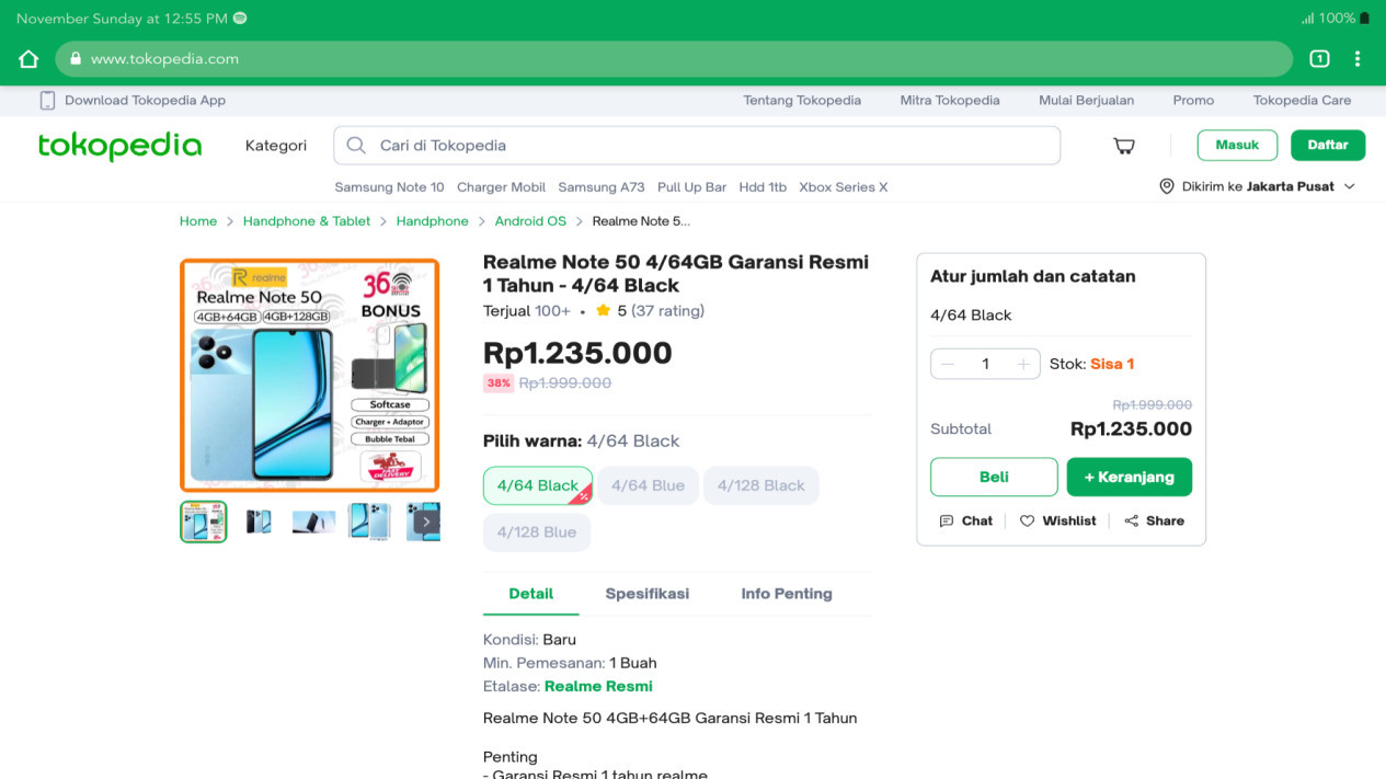 Diskon Realme Note 50 # Istimewa