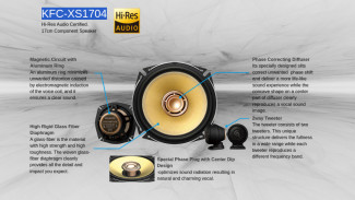 Kenwood KFC-XS1704: Speaker Mobil Komponen 2-Way 6.5 Inci dengan Suara Detail dan Powerful