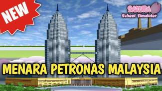 Panduan Cara Membuat Menara Kembar Petronas di Sakura School Simulator