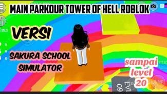 Cara Bermain Parkour Tower of Hell Roblox di Sakura School Simulator