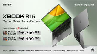 Laptop Infinix XBook B15 dengan Ryzen 5 dan 7, Harga Mulai Rp 5 Jutaan