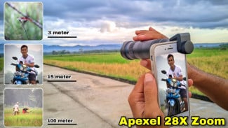 Lensa Apexel 28X Zoom: Teman Fotografer Mobile dengan Bokeh Profesional