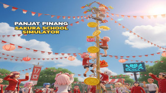 Meriahkan 17 Agustus, Ini Cara Main Lomba Panjat Pinang di Sakura School