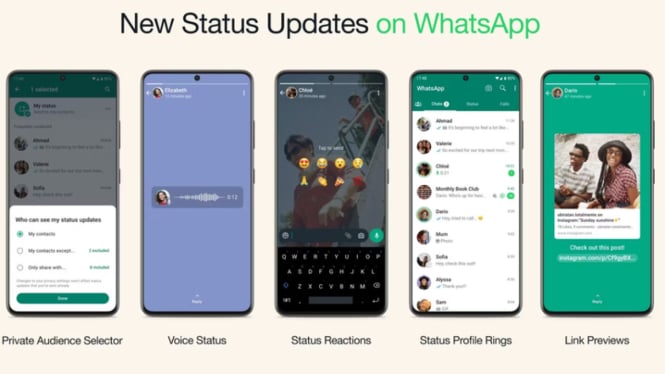 WhatsApp Hadirkan Tampilan Status Baru, Bisa Ditonton 24 Jam Seperti Instagram Stories