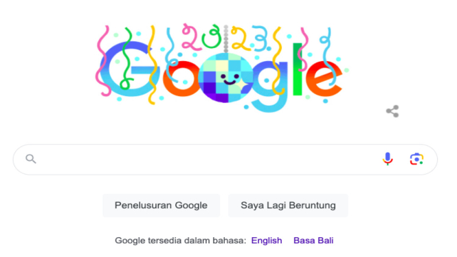 Google Doodle Merayakan Malam Tahun Baru 2024