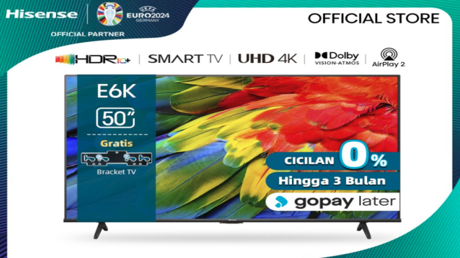 Hisense 50E6K Smart TV 4K UHD, Kini Diskon 18%, Rasakan Sensasi Hiburan Berkualitas Tinggi