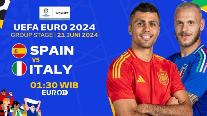 Live Streaming Euro 2024, Spanyol vs Italia. Jum'at 21 Juni 2024