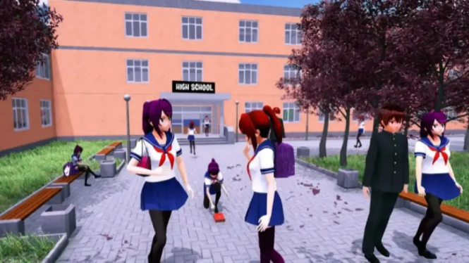 Menuju Sekolah di Sakura School Simulator